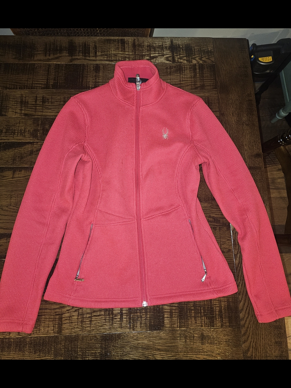 Spyder Women's Coral Pink Full-Zip Teddy Fleece Jacket